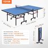 imageVEVOR Ping Pong Table Professional Table Tennis Game Indoor MDF Portable Table Tennis Table Foldable Ping Pong Table with Quick Clamp Net and Lockable Wheel 10 Minute Easy Assembly 18mm Tabletops