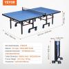 imageVEVOR Ping Pong Table Professional Table Tennis Game Indoor MDF Portable Table Tennis Table Foldable Ping Pong Table with Quick Clamp Net and Lockable Wheel 10 Minute Easy Assembly 25mm Tabletops