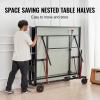 imageVEVOR Ping Pong Table Professional Table Tennis Game IndoorOutdoor All Weather Aluminum Table Tennis Table Portable Foldable Table with Quick Clamp Net ampamp Large Lockable Wheels 10 Minute Assembly