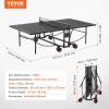 imageVEVOR Ping Pong Table Professional Table Tennis Game IndoorOutdoor All Weather Aluminum Table Tennis Table Portable Foldable Table with Quick Clamp Net ampamp Large Lockable Wheels 10 Minute Assembly