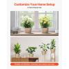 imageVEVOR Plant Pots 4 Pack 1181 inch Whiskey Barrel Planters with Drainage Holes Large Outside Plastic Decoration Flower Pot Imitation Wine Barrel Design for Indoor Outdoor Garden Home Plants Brown