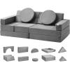 imageVEVOR Play Couch 15pcs Modular Couch Toddler Foam Sofa Couch with HighDensity 25D Sponge for Playing Creativing Sleeping Imaginative Kids Furniture for Bedroom and Playroom