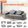 imageVEVOR Play Couch 15pcs Modular Couch Toddler Foam Sofa Couch with HighDensity 25D Sponge for Playing Creativing Sleeping Imaginative Kids Furniture for Bedroom and Playroom