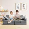 imageVEVOR Play Couch 15pcs Modular Couch Toddler Foam Sofa Couch with HighDensity 25D Sponge for Playing Creativing Sleeping Imaginative Kids Furniture for Bedroom and Playroom