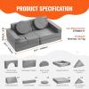 imageVEVOR Play Couch 15pcs Modular Couch Toddler Foam Sofa Couch with HighDensity 25D Sponge for Playing Creativing Sleeping Imaginative Kids Furniture for Bedroom and Playroom