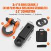 imageVEVOR Polyester Heavy Duty Tow Strap Recovery Kit 3quot x 30 ft MBS36000 lbs Winch Strap Triple Reinforced Loop Snatch Strap  2quot Shackle Hitch Receiver  34quot DRing Shackles 2PCS  Storage Bag