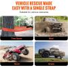 imageVEVOR Polyester Heavy Duty Tow Strap Recovery Kit 3quot x 30 ft MBS36000 lbs Winch Strap Triple Reinforced Loop Snatch Strap  2quot Shackle Hitch Receiver  34quot DRing Shackles 2PCS  Storage Bag