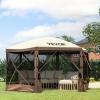 imageVEVOR Pop Up Gazebo Screen Tent 12 x 12 Ft 6Sided Camping Gazebo Instant Canopy Sun Shelter with 6 Removable Privacy Wind Cloths Mosquito Netting 300D Oxford Cloth for Patio Backyard Lawn