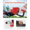 imageVEVOR Portable Diesel Tank 116 Gallon Capacity ampamp 10 GPM Flow Rate Fuel Tank with 12V Electric Transfer Pump and 131ft Rubber Hose PE Diesel Transfer for Easy Fuel Transportation GrayRed