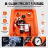 imageVEVOR Portable Diesel Tank 58 Gallon Capacity ampamp 10 GPM Flow Rate Fuel Tank with 12V Electric Transfer Pump and 131ft Rubber Hose PE Diesel Transfer Tank for Easy Fuel Transportation RedOrange