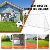 imageVEVOR Portable Soccer Goal 12 x 6 ft Large Practice Soccer Net Steel Fiberglass Structure Training Goal Set with Carry Bag AllWeather Outdoor Use for Backyards Parks School Fields12x6 ft PVC