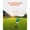 imageVEVOR Portable Soccer Goal 12 x 6 ft Large Practice Soccer Net Steel Fiberglass Structure Training Goal Set with Carry Bag AllWeather Outdoor Use for Backyards Parks School FieldsFiberglass Rod Cube