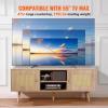 imageVEVOR Rattan TV Stand Boho TV Cabinet for 55 inch TV Mid Century Modern TV Stand Rattan TV Console with Adjustable Shelfs for Living Room Media Room BlackOak