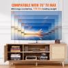 imageVEVOR Rattan TV Stand Boho TV Cabinet for 55 inch TV Mid Century Modern TV Stand Rattan TV Console with Adjustable Shelfs for Living Room Media Room BlackOak