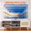 imageVEVOR Rattan TV Stand Boho TV Cabinet for 55 inch TV Mid Century Modern TV Stand Rattan TV Console with Adjustable Shelfs for Living Room Media Room BlackWhite