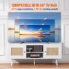 imageVEVOR Rattan TV Stand Boho TV Cabinet for 55 inch TV Mid Century Modern TV Stand Rattan TV Console with Adjustable Shelfs for Living Room Media Room BlackWhite