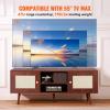 imageVEVOR Rattan TV Stand Boho TV Cabinet for 55 inch TV Mid Century Modern TV Stand Rattan TV Console with Adjustable Shelfs for Living Room Media Room BlackWalnut