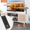 imageVEVOR Rattan TV Stand Boho TV Cabinet for 55 inch TV Mid Century Modern TV Stand Rattan TV Console with Adjustable Shelfs for Living Room Media Room BlackWhite