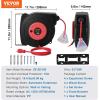 imageVEVOR Retractable Extension Cord Reel 50 FT Heavy Duty 14AWG3C SJTOW Extension Power Cord with Lighted Triple Tap Outlet 13A Circuit Breaker 180 Swivel Bracket for Ceiling or Wall Mount RedRed