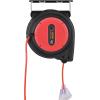imageVEVOR Retractable Extension Cord Reel 50 FT Heavy Duty 14AWG3C SJTOW Extension Power Cord with Lighted Triple Tap Outlet 13A Circuit Breaker 180 Swivel Bracket for Ceiling or Wall Mount RedRed