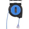 imageVEVOR Retractable Extension Cord Reel 50 FT Heavy Duty 14AWG3C SJTOW Extension Power Cord with Lighted Triple Tap Outlet 13A Circuit Breaker 180 Swivel Bracket for Ceiling or Wall Mount RedBlue