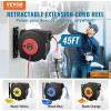 imageVEVOR Retractable Extension Cord Reel 50 FT Heavy Duty 14AWG3C SJTOW Extension Power Cord with Lighted Triple Tap Outlet 13A Circuit Breaker 180 Swivel Bracket for Ceiling or Wall Mount RedRed