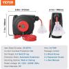 imageVEVOR Retractable Extension Cord Reel 50 FT Heavy Duty 14AWG3C SJTOW Extension Power Cord with Lighted Triple Tap Outlet 13A Circuit Breaker 180 Swivel Bracket for Ceiling or Wall Mount RedRed