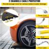 imageVEVOR Rubber Speed Bump 2 Pack  6 FT Heavy Duty 22000 lbs Capacity for Road ampamp Driveway 728quot x 122quot x 22quot Modular Traffic Hump 2 Channel Floor Cord Cover for Asphalt Concrete Gravel6ft 1pc with cap