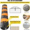 imageVEVOR Rubber Speed Bump 2 Pack  6 FT Heavy Duty 22000 lbs Capacity for Road ampamp Driveway 728quot x 122quot x 22quot Modular Traffic Hump 2 Channel Floor Cord Cover for Asphalt Concrete Gravel6ft 1pc with cap