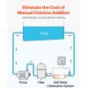 imageVEVOR Salt Cell Chlorinator Fits for Hayward W3TCell3 T3 Pool Cell Salt Water System for InGround Swimming Pools up to 15000 Gallons 15 ft Power Line White40000GalT15
