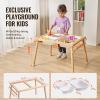 imageVEVOR Sensory Table for Toddlers Kids Activity Table with 3 Foldable Storage Bins ampamp Paper Roll Holder IndoorOutdoor Play Sand and Water Table Wooden Kids Sensory Drawing Table Gift for Boys Girls