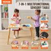 imageVEVOR Sensory Table for Toddlers Kids Activity Table with 3 Foldable Storage Bins ampamp Paper Roll Holder IndoorOutdoor Play Sand and Water Table Wooden Kids Sensory Drawing Table Gift for Boys Girls