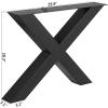 imageVEVOR Set of 2 Steel Table Legs 28 Height 30 Wide Heavy Duty 31 Square Box Section X Frame 28x30x31 Inch Black Color Industrial Country Style Metal Dining LegsBlack