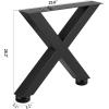 imageVEVOR Set of 2 Steel Table Legs 28 Height 30 Wide Heavy Duty 31 Square Box Section X Frame 28x30x31 Inch Black Color Industrial Country Style Metal Dining LegsBlack