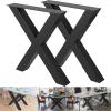 imageVEVOR Set of 2 Steel Table Legs 28 Height 30 Wide Heavy Duty 31 Square Box Section X Frame 28x30x31 Inch Black Color Industrial Country Style Metal Dining LegsBlack
