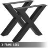 imageVEVOR Set of 2 Steel Table Legs 28 Height 30 Wide Heavy Duty 31 Square Box Section X Frame 28x30x31 Inch Black Color Industrial Country Style Metal Dining LegsBlack