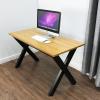 imageVEVOR Set of 2 Steel Table Legs 28 Height 30 Wide Heavy Duty 31 Square Box Section X Frame 28x30x31 Inch Black Color Industrial Country Style Metal Dining LegsBlack