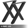 imageVEVOR Set of 2 Steel Table Legs 28 Height 30 Wide Heavy Duty 31 Square Box Section X Frame 28x30x31 Inch Black Color Industrial Country Style Metal Dining LegsBlack