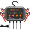 imageVEVOR Smart Battery Charger 20Amp Lithium LiFePO4 LeadAcid AGMGelSLA Car Battery Charger with LCD Display Trickle Charger Maintainer Desulfator for Boat Motorcycle Lawn Mower Deep Cycle2Amp4