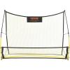 imageVEVOR Soccer TrainerPortable Soccer Rebounder Net Iron Soccer Practice Equipment Sports Football Rebounder Wall with Portable Bag Perfect for Team Solo Training Passing Volley2in1 Nets6x4FT