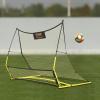 imageVEVOR Soccer TrainerPortable Soccer Rebounder Net Iron Soccer Practice Equipment Sports Football Rebounder Wall with Portable Bag Perfect for Team Solo Training Passing Volley2in1 Nets6x4FT