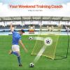 imageVEVOR Soccer TrainerPortable Soccer Rebounder Net Iron Soccer Practice Equipment Sports Football Rebounder Wall with Portable Bag Perfect for Team Solo Training Passing Volley7x7ft