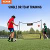 imageVEVOR Soccer TrainerPortable Soccer Rebounder Net Iron Soccer Practice Equipment Sports Football Rebounder Wall with Portable Bag Perfect for Team Solo Training Passing Volley2in1 Nets6x4FT
