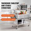 imageVEVOR Stainless Steel Work Table 30 x 48 x 38 Inch with 4 Wheels 3 Adjustable Height Levels Heavy Duty Food Prep Worktable for Commercial Kitchen Restaurant Silver30 x 48 x 38 Inch