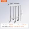 imageVEVOR Stainless Steel Work Table 30 x 48 x 38 Inch with 4 Wheels 3 Adjustable Height Levels Heavy Duty Food Prep Worktable for Commercial Kitchen Restaurant Silver24 x 18 x 38 Inch