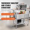 imageVEVOR Stainless Steel Work Table 30 x 48 x 38 Inch with 4 Wheels 3 Adjustable Height Levels Heavy Duty Food Prep Worktable for Commercial Kitchen Restaurant Silver24 x 48 x 38 Inch
