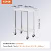 imageVEVOR Stainless Steel Work Table 30 x 48 x 38 Inch with 4 Wheels 3 Adjustable Height Levels Heavy Duty Food Prep Worktable for Commercial Kitchen Restaurant Silver30 x 18 x 38 Inch