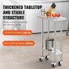 imageVEVOR Stainless Steel Work Table 30 x 48 x 38 Inch with 4 Wheels 3 Adjustable Height Levels Heavy Duty Food Prep Worktable for Commercial Kitchen Restaurant Silver24 x 12 x 38 Inch