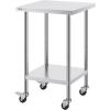 imageVEVOR Stainless Steel Work Table 30 x 48 x 38 Inch with 4 Wheels 3 Adjustable Height Levels Heavy Duty Food Prep Worktable for Commercial Kitchen Restaurant Silver24 x 24 x 38 Inch