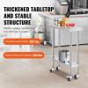 imageVEVOR Stainless Steel Work Table 30 x 48 x 38 Inch with 4 Wheels 3 Adjustable Height Levels Heavy Duty Food Prep Worktable for Commercial Kitchen Restaurant Silver30 x 12 x 38 inch